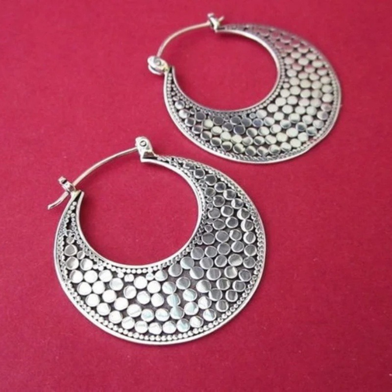 Travel Accessories Market - BKBK Textured Dot Crescent Large Hoop