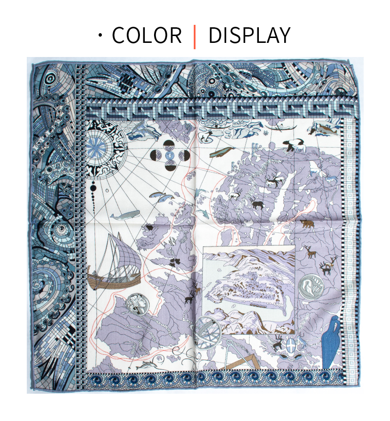 Quality Travel Accessories - Retro Explorer Map Print Square Scarf