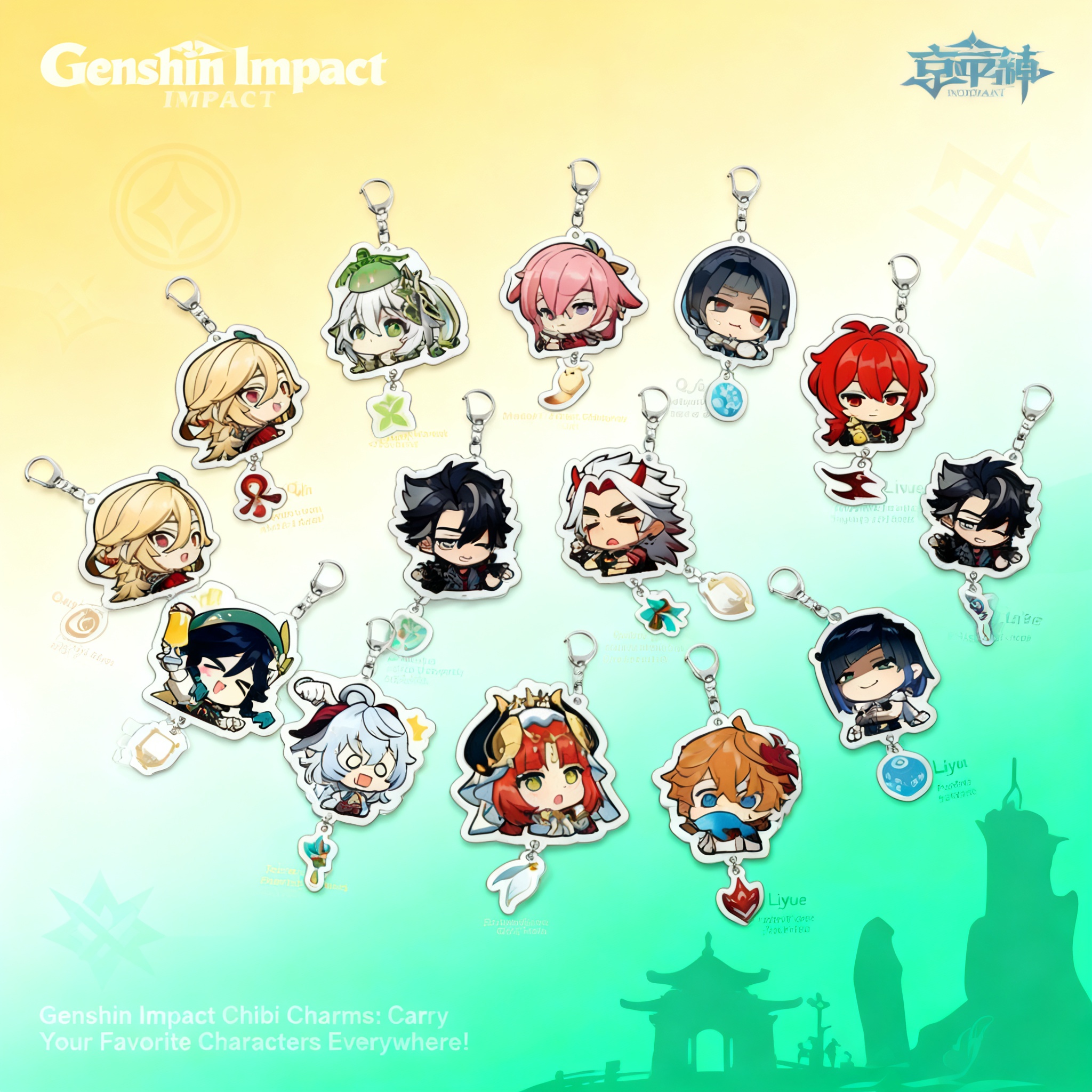 Travel Accessories Gifts - Genshin Impact Acrylic Keychain Traveler Amber