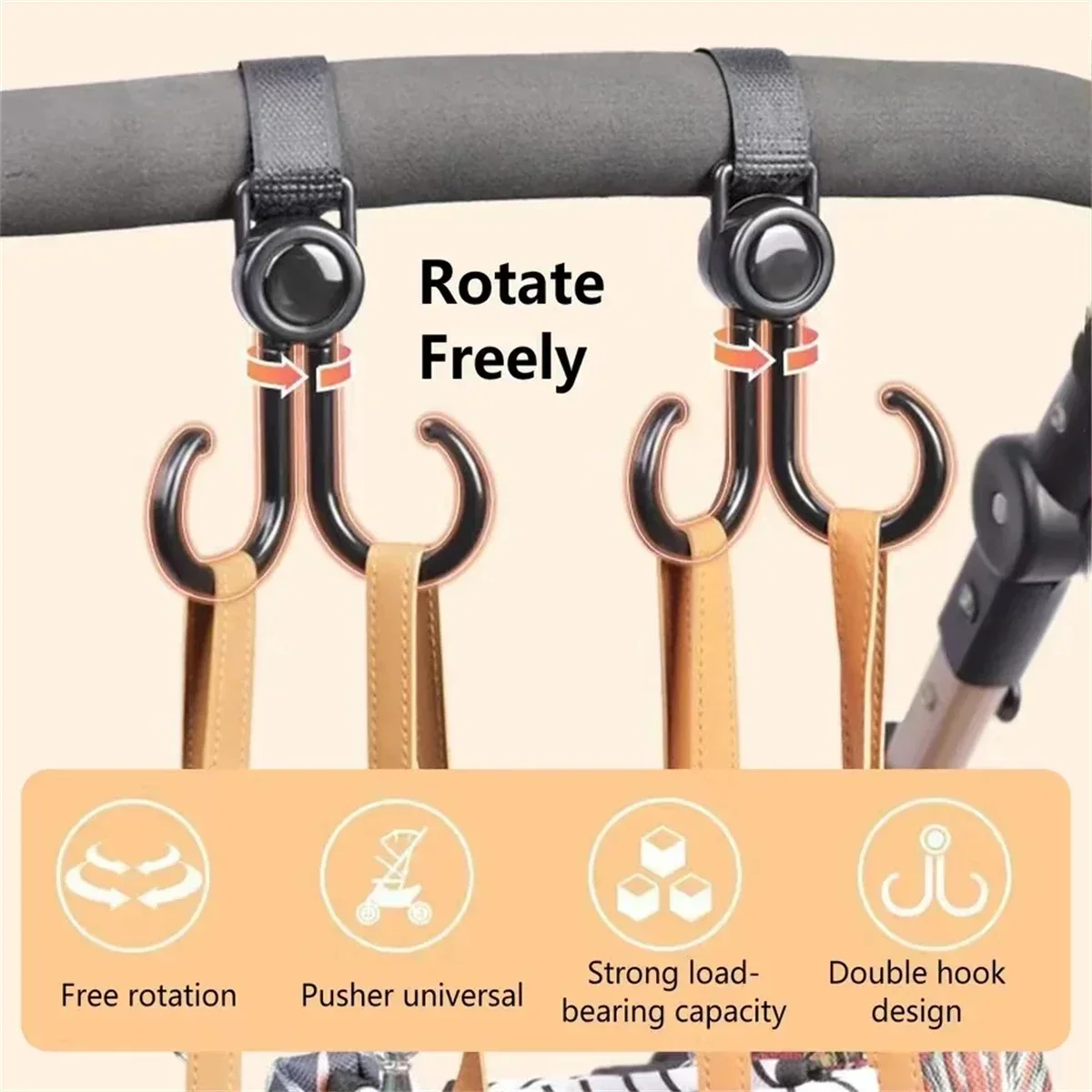 Rotatable Double Hooks Baby St – Travel Accessories With Baby recenzja i cena