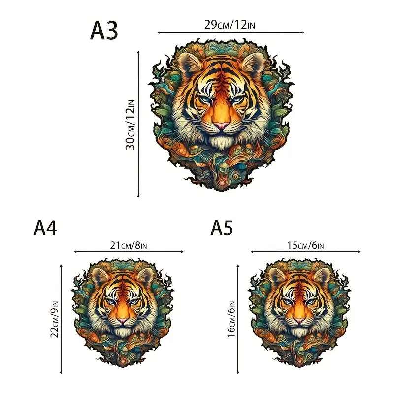 Tiger Wooden Jigsaw Puzzle, Un – Travel Accessories Unique recenzja i cena