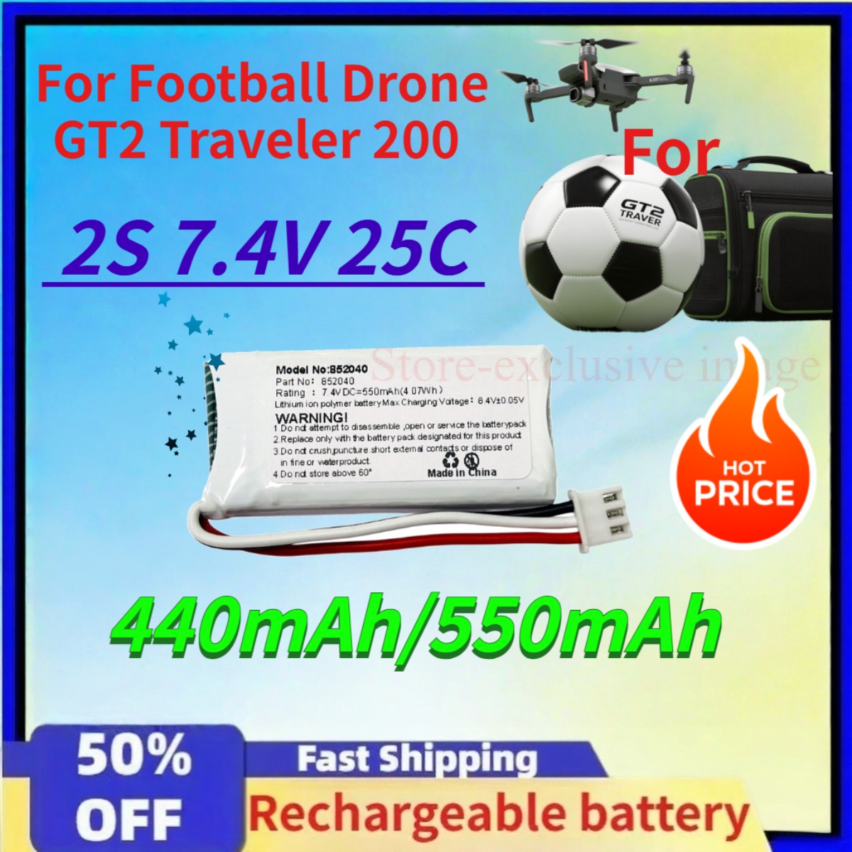440mAh/550mAh 2S 7.4V 25C Lith – Xiaomi Travel Accessories recenzja i cena