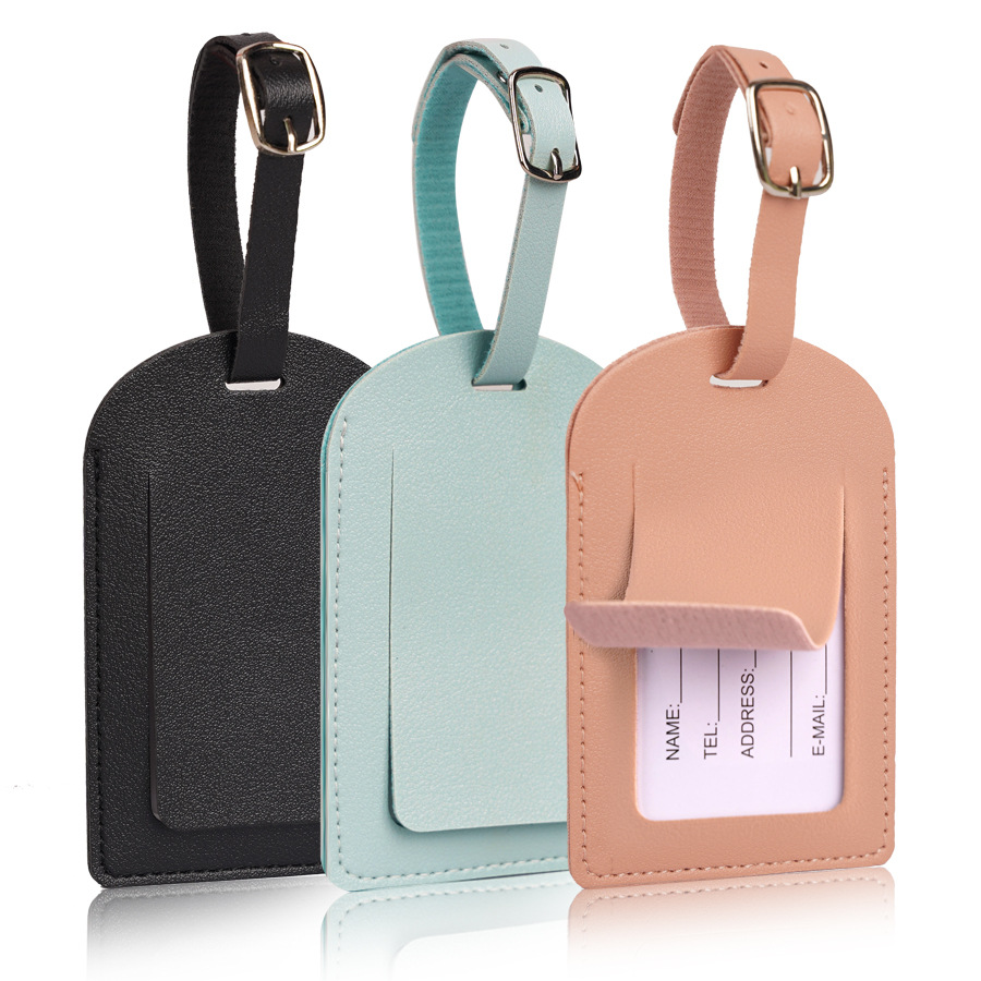 Women Men Luggage Tags PU Leat – Travel Accessories Unique recenzja i cena