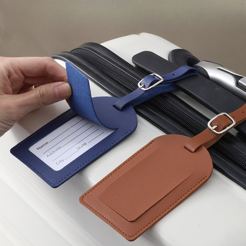 Women Men Luggage Tags PU Leat – Travel Accessories Unique recenzja i cena