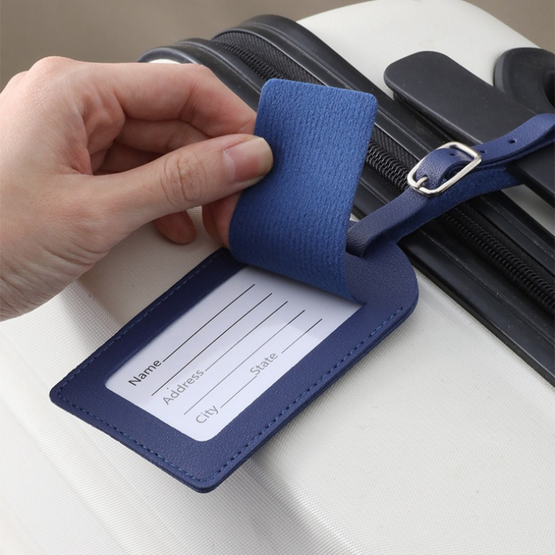 Women Men Luggage Tags PU Leat – Travel Accessories Unique recenzja i cena