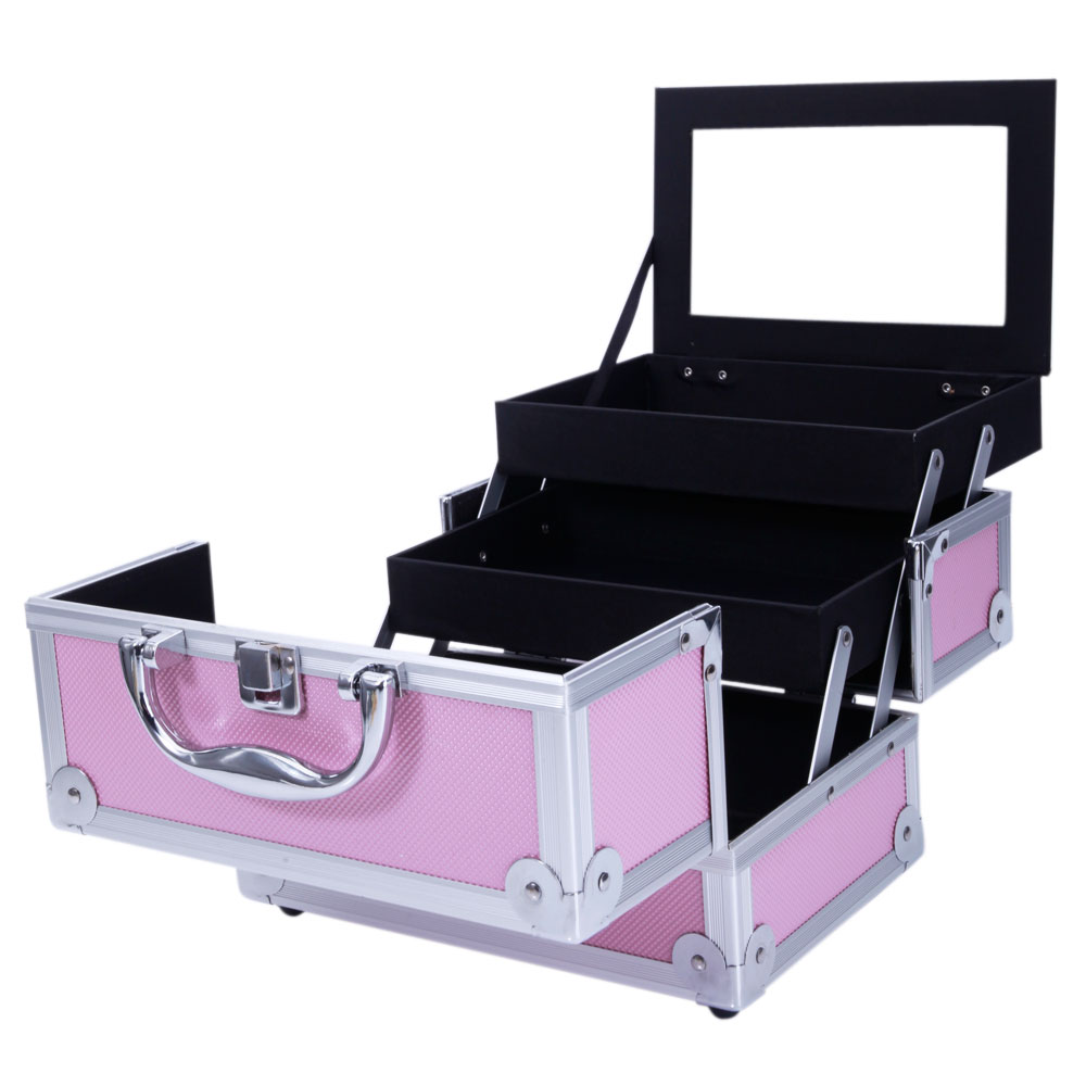Pink Aluminum Alloy Makeup Cas – Travel Accessories Box recenzja i cena