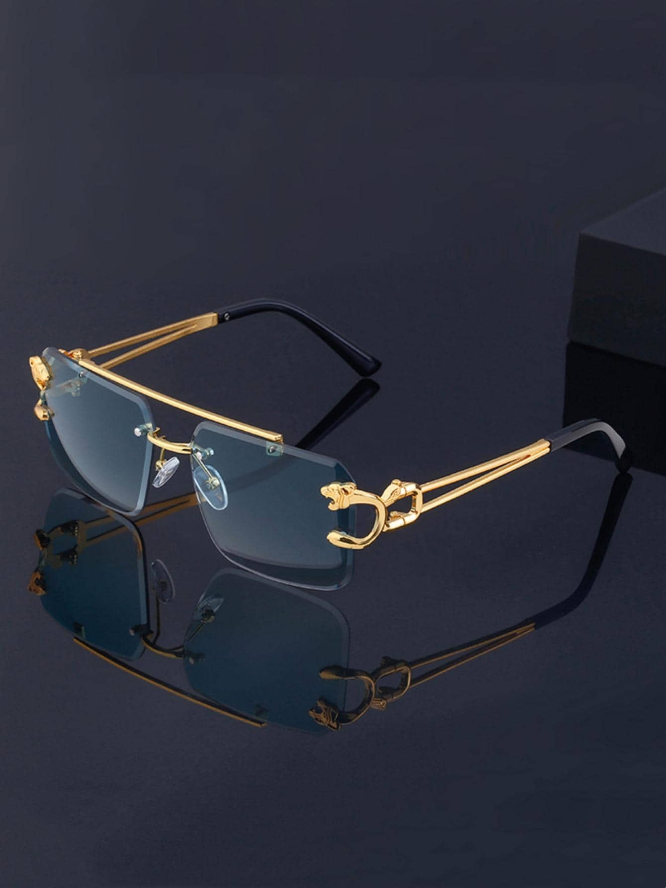 1pair Men Rimless Fashion Glas – Travel Accessories Men recenzja i cena