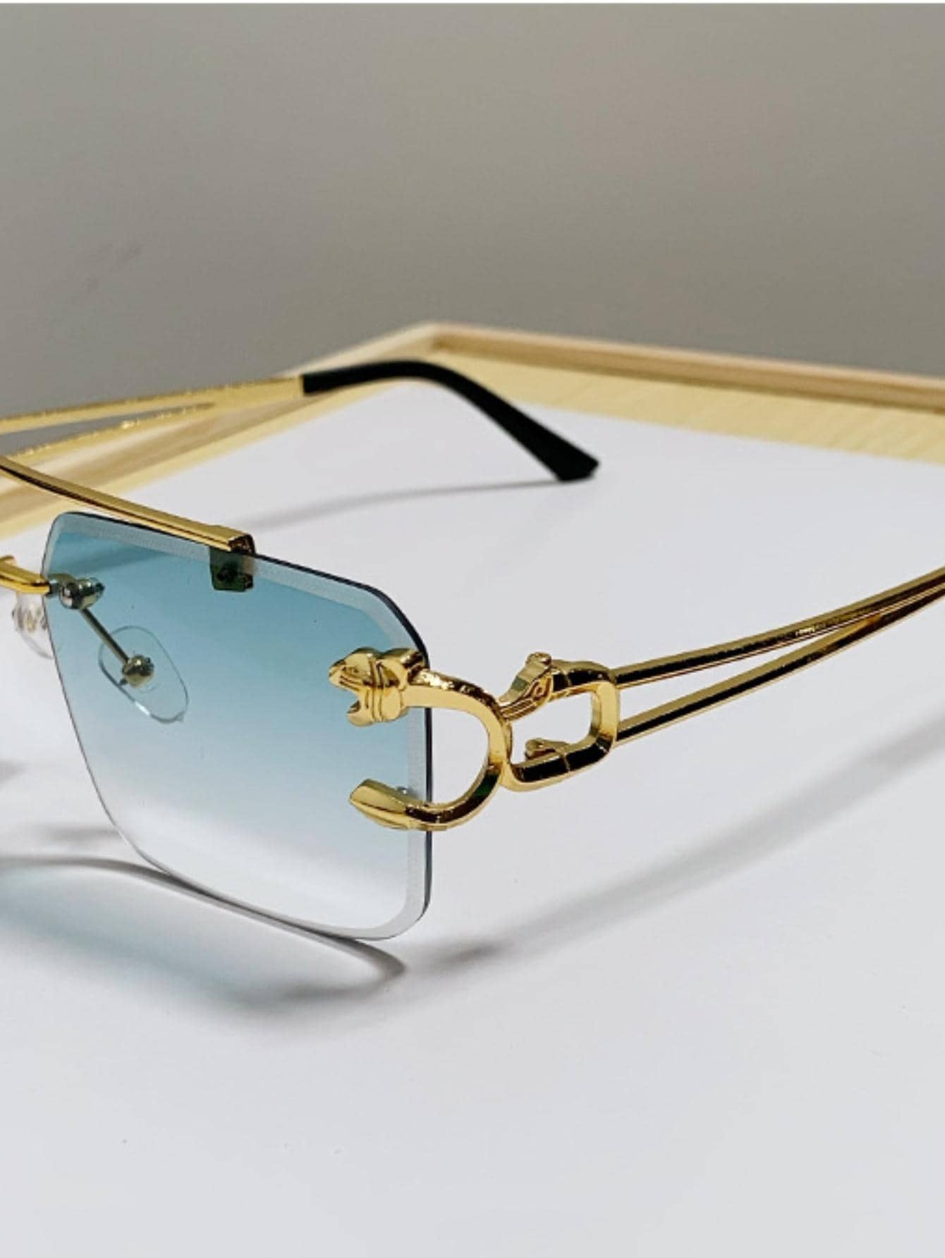 1pair Men Rimless Fashion Glas – Travel Accessories Men recenzja i cena