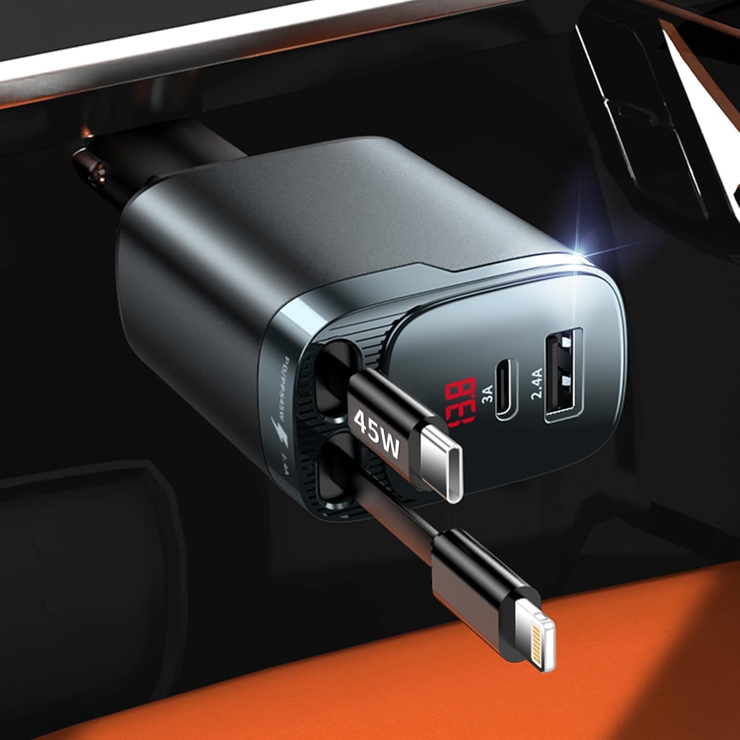 Retractable Car Charger 4 in 1 – Travel Accessories Display recenzja i cena