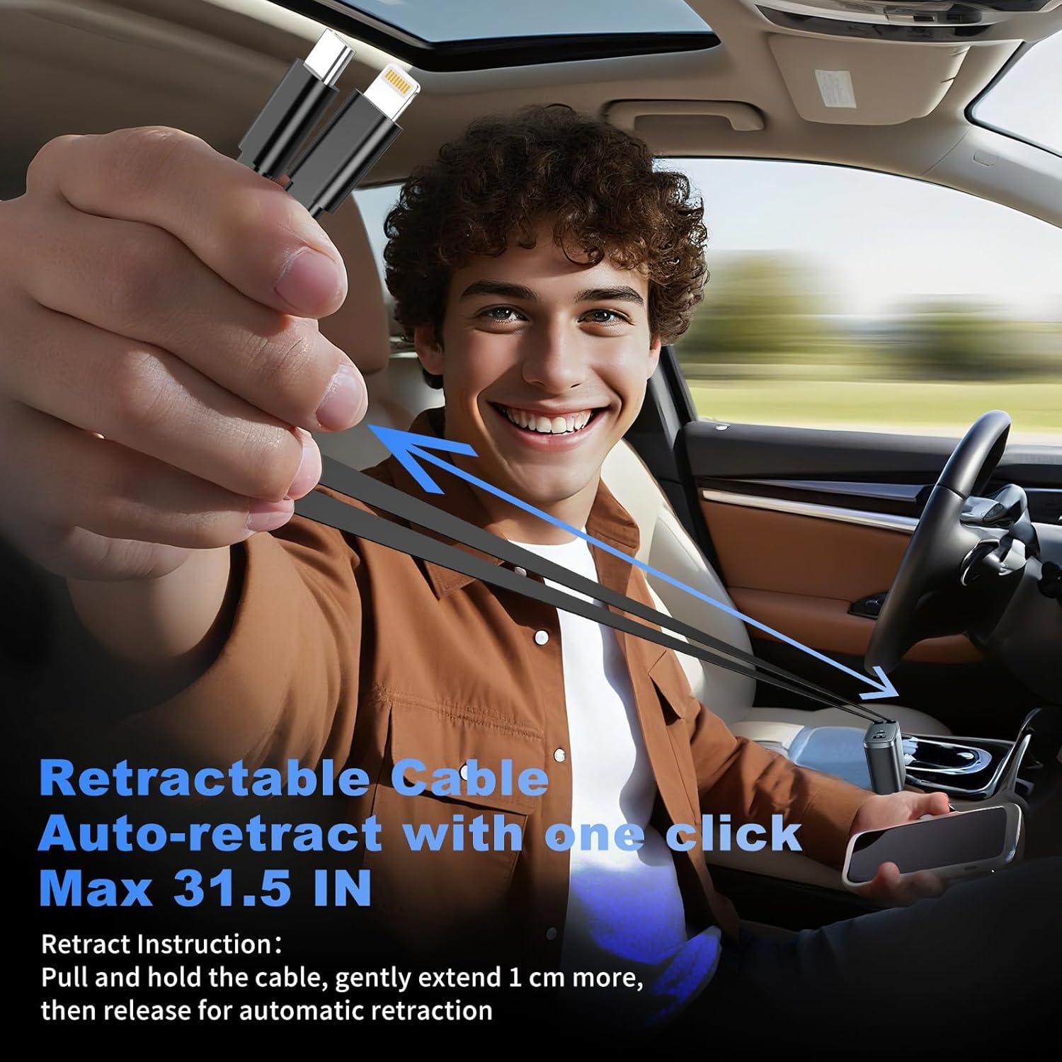 Retractable Car Charger 4 in 1 – Travel Accessories Display recenzja i cena