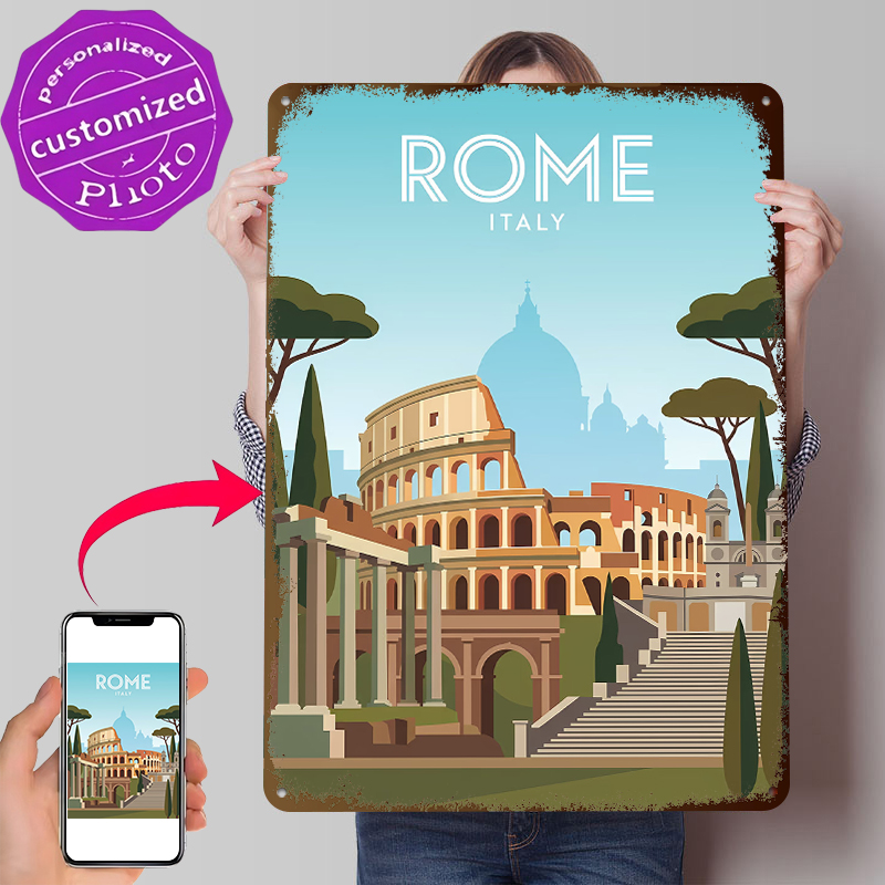 Rome Travel Metal Poster Wall  – Travel Accessories Rome recenzja i cena