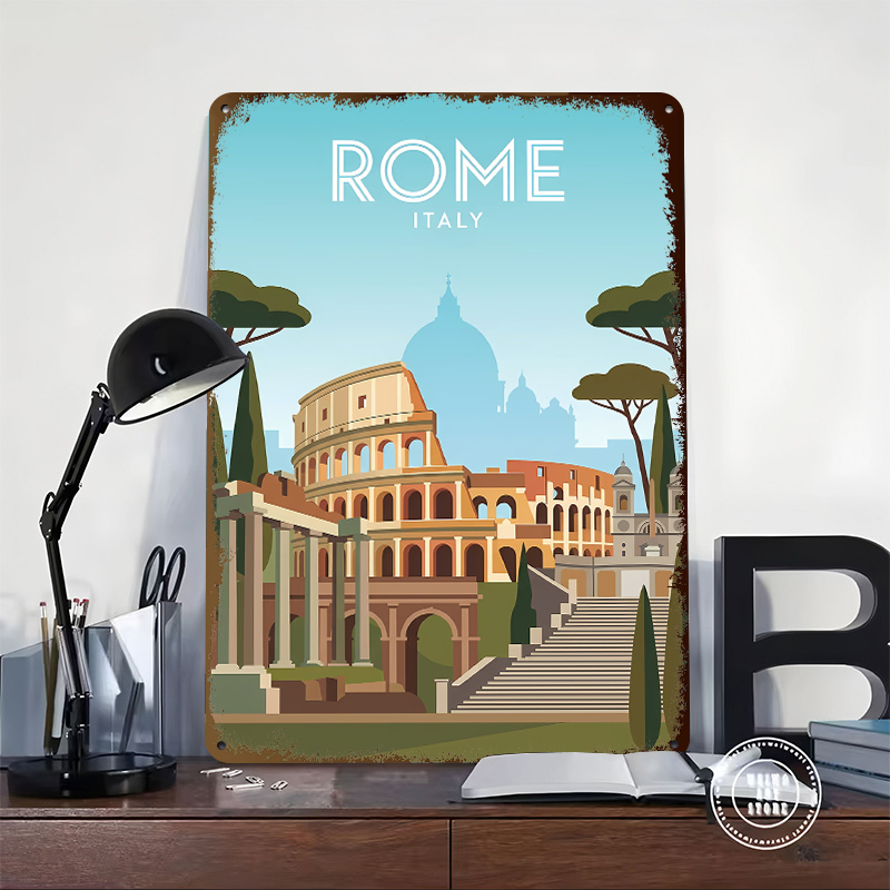 Rome Travel Metal Poster Wall  – Travel Accessories Rome recenzja i cena