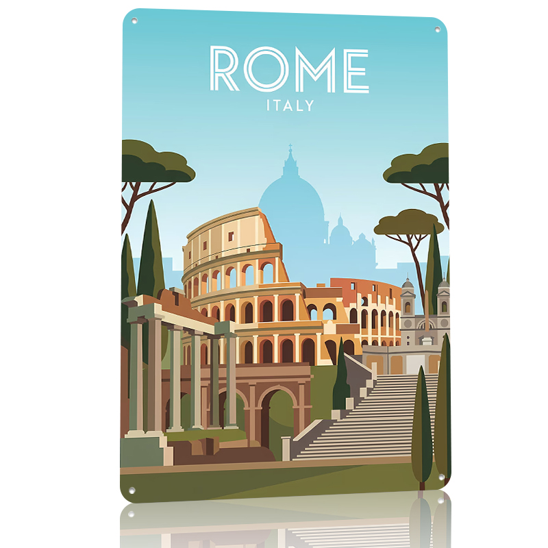 Rome Travel Metal Poster Wall  – Travel Accessories Rome recenzja i cena