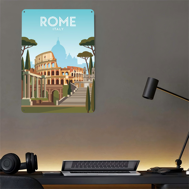 Rome Travel Metal Poster Wall  – Travel Accessories Rome recenzja i cena