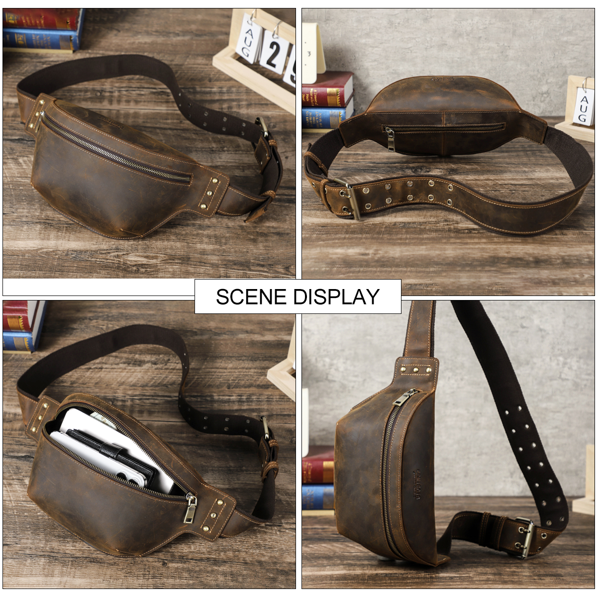 CONTACT'S Genuine Leather Wais – Travel Accessories Men recenzja i cena