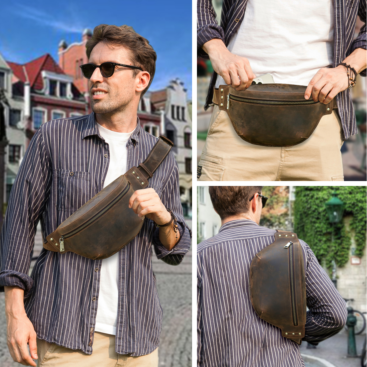 CONTACT'S Genuine Leather Wais – Travel Accessories Men recenzja i cena