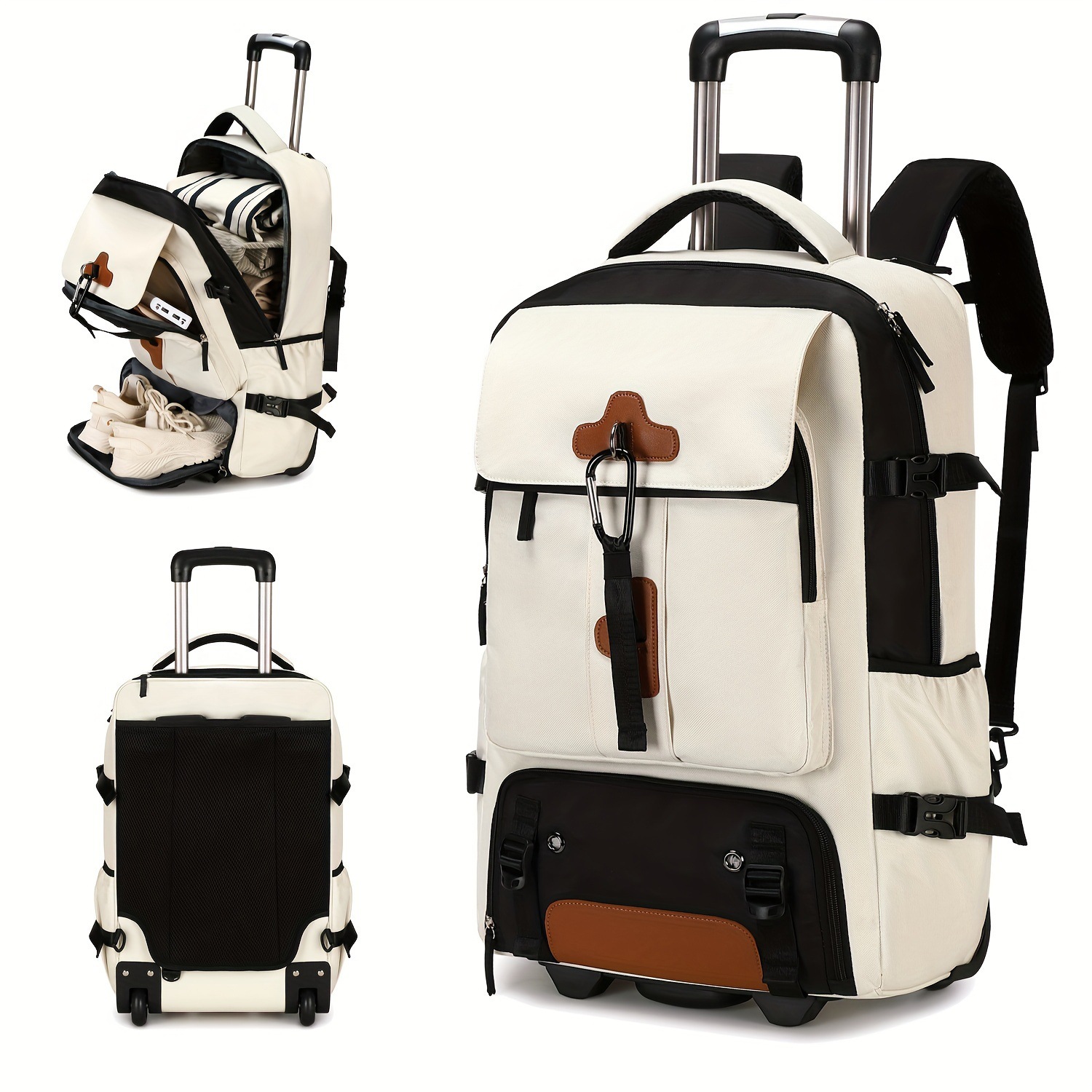 Rolling Backpack Large Capacit – Travel Accessories Bag For Men recenzja i cena