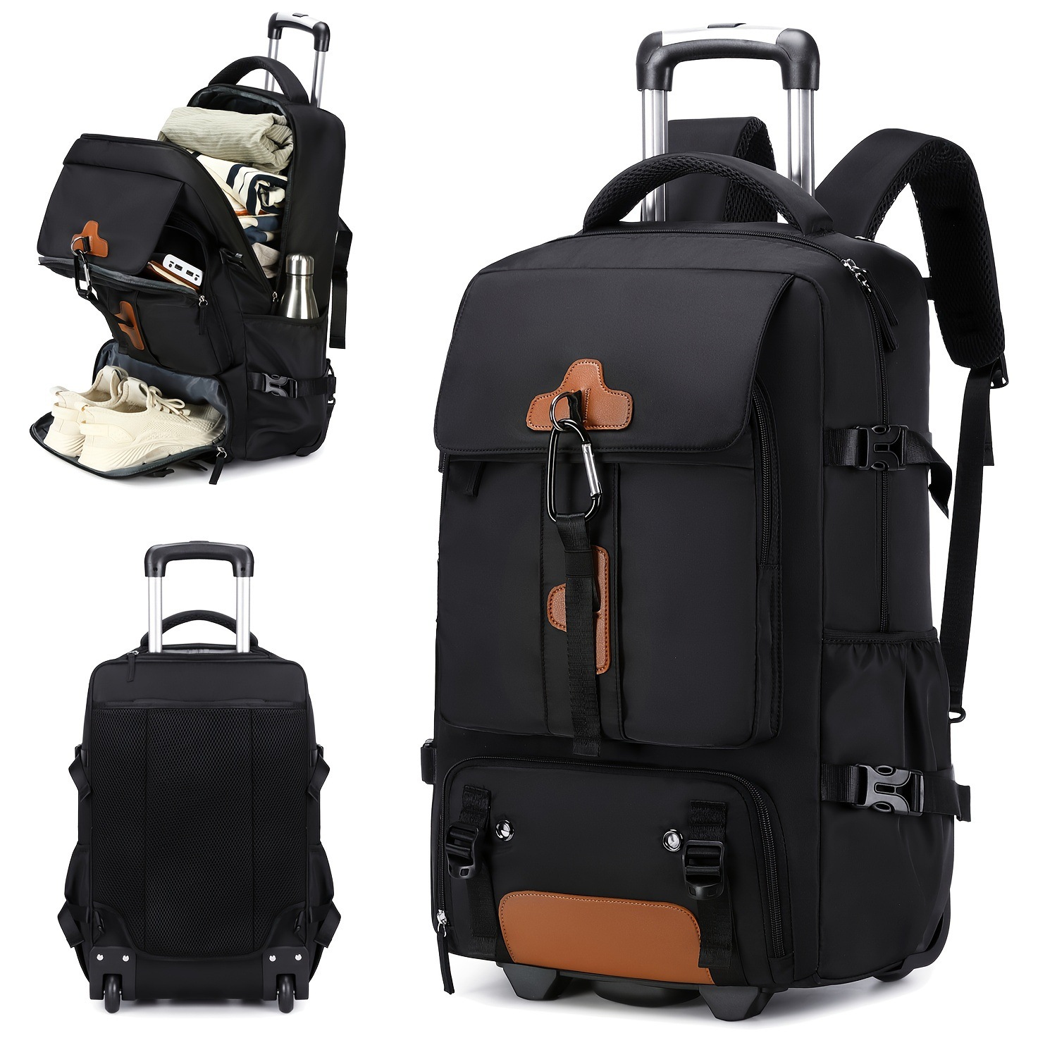 Rolling Backpack Large Capacit – Travel Accessories Bag For Men recenzja i cena