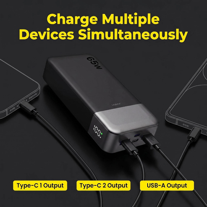JUOVI 20000mAh Power Bank 65W  – Travel Accessories Display recenzja i cena