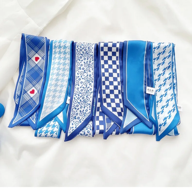 Klein blue silk scarf new chec – Travel Accessories Gifts recenzja i cena
