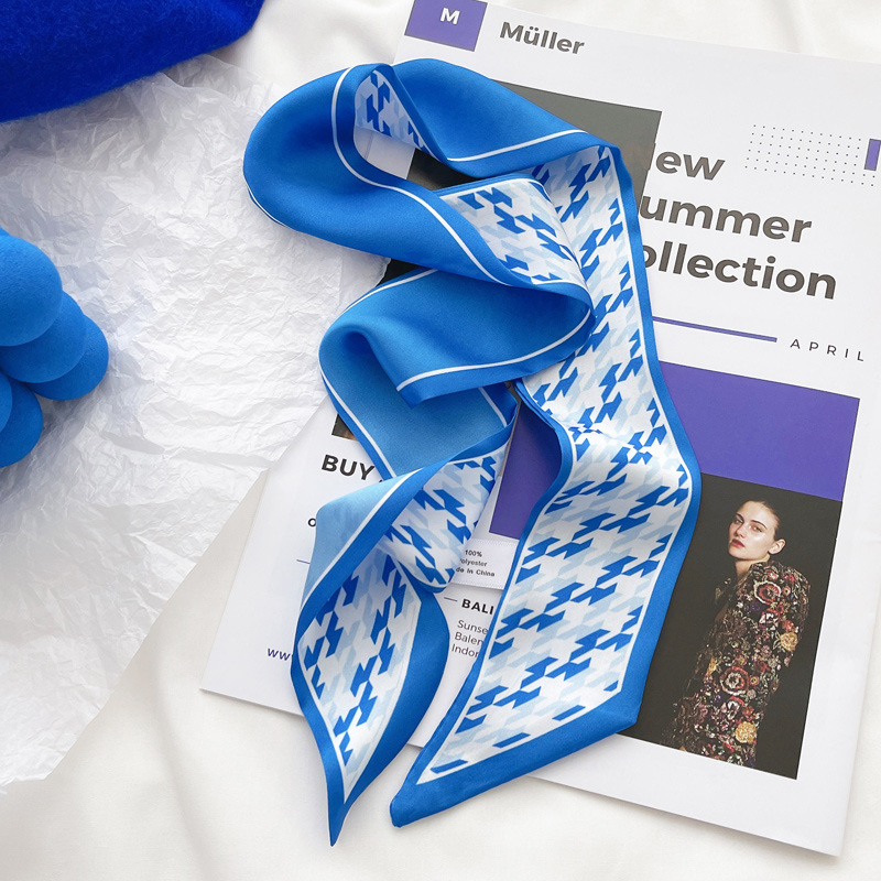 Klein blue silk scarf new chec – Travel Accessories Gifts recenzja i cena