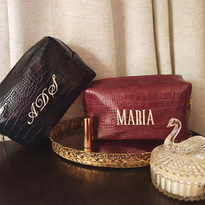 Embroidered Croc Makeup Bag Pe – Travel Accessories Ideas recenzja i cena