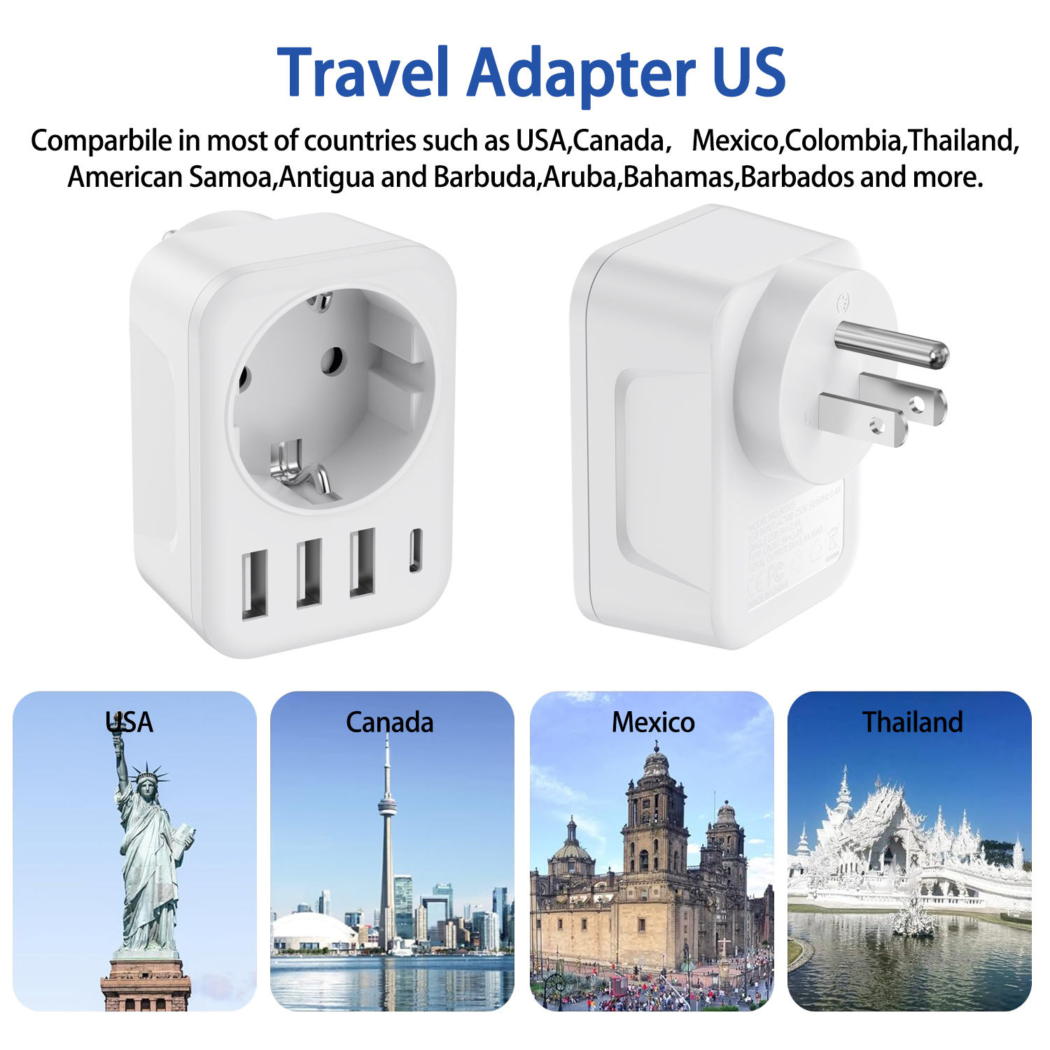 Travel Adapter USA Adapter Eur – Travel Accessories Canada recenzja i cena